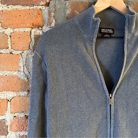 Mens Michael Kors Zip Up Sweater Small Gray - Picture 6 of 10